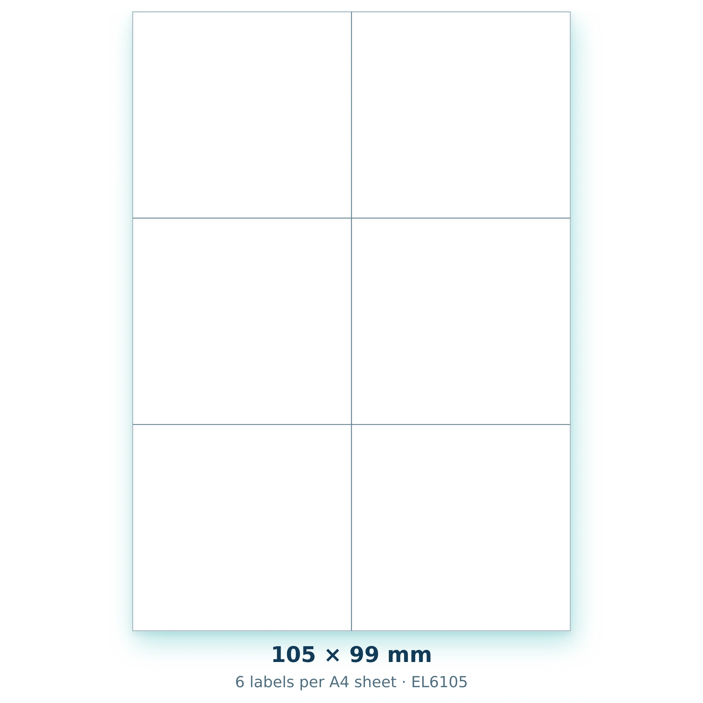 105 × 99 mm — 6 labels per A4 sheet