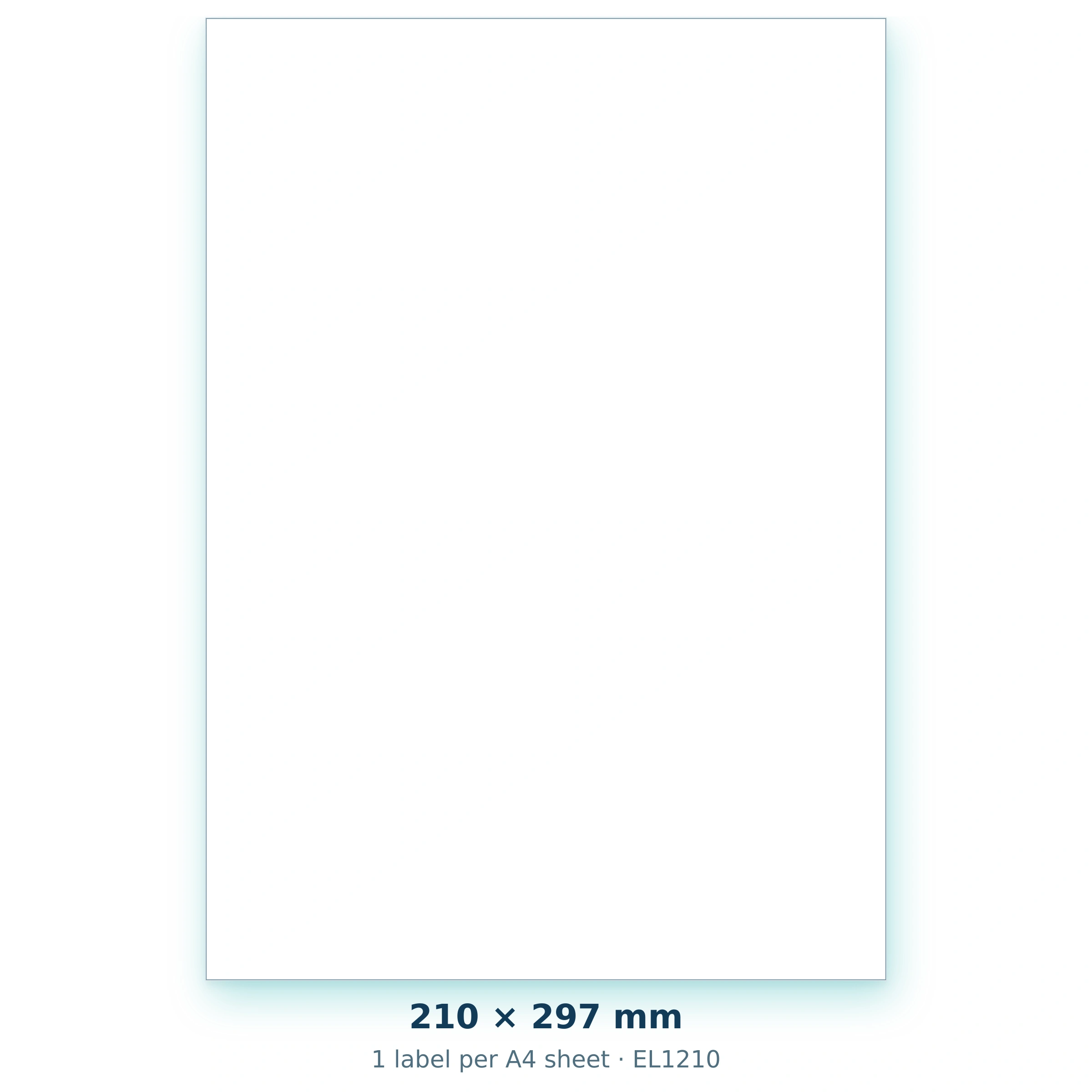 210 × 297 mm — 1 labels per A4 sheet