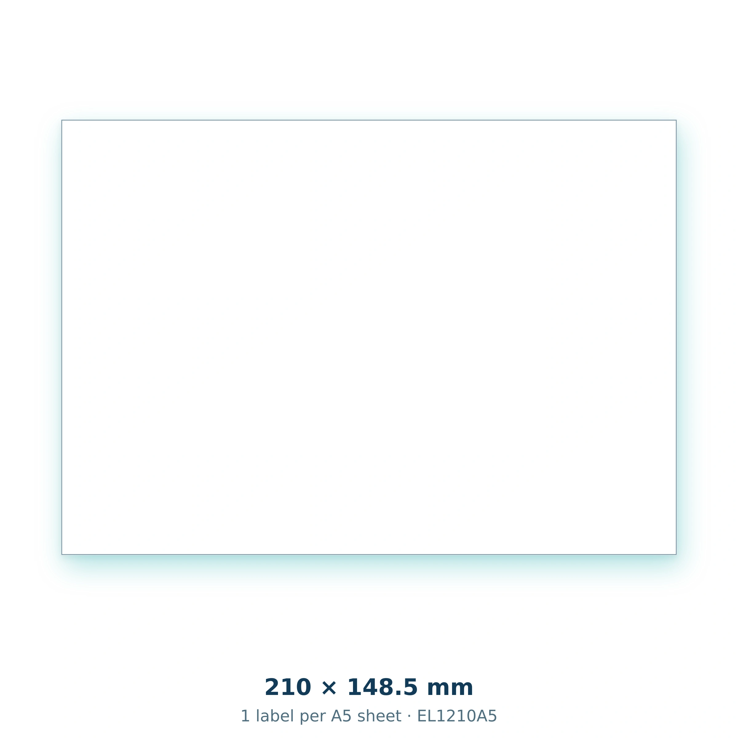 210 × 148.5 mm label sheet layout