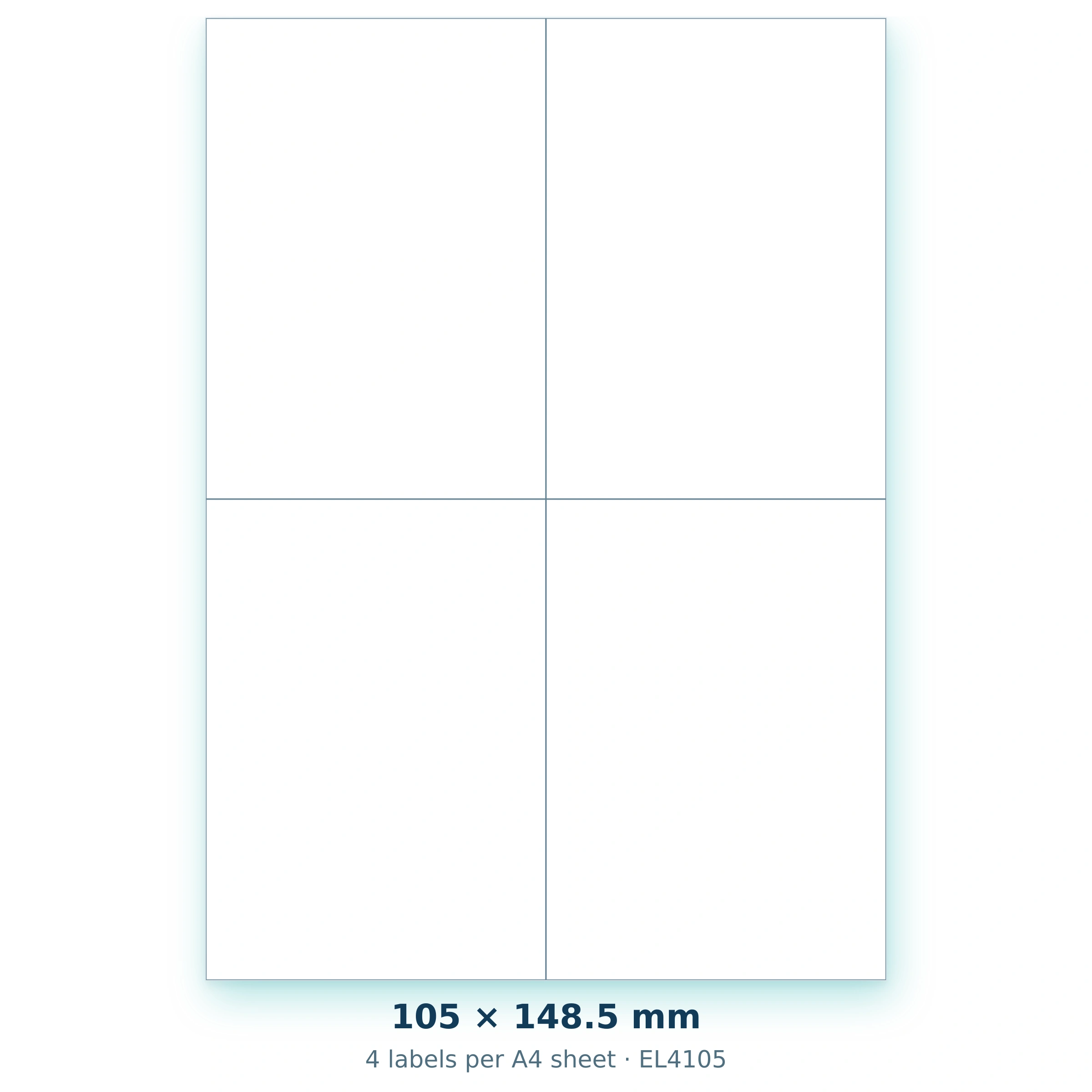 105 × 148.5 mm — 4 labels per A4 sheet