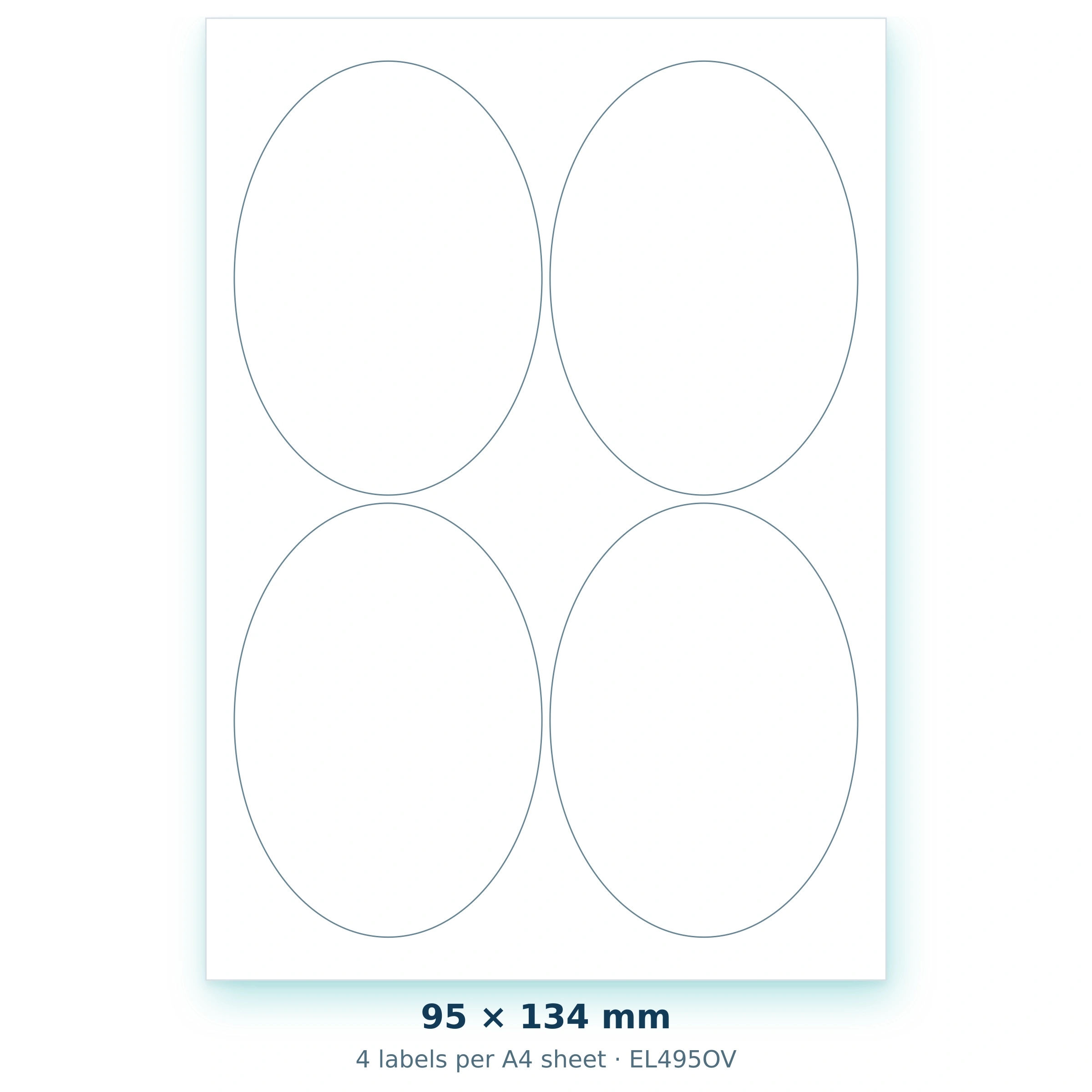 95 × 134 mm — 4 labels per A4 sheet