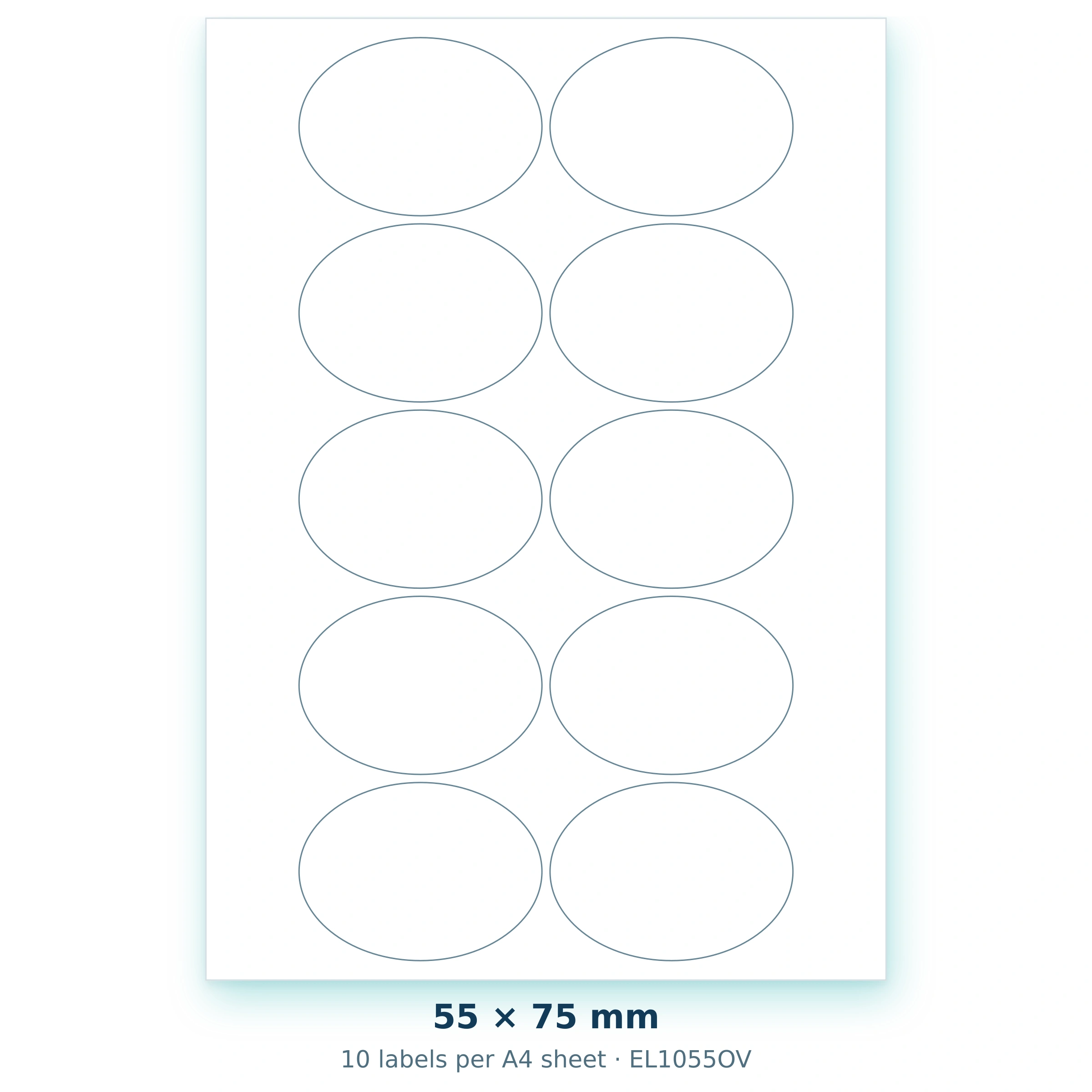 55 × 75 mm — 10 labels per A4 sheet