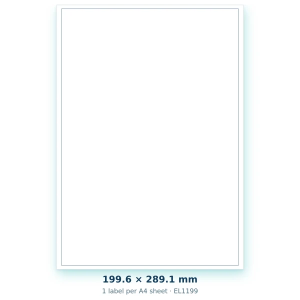 EvoLabels 200 × 289 mm · 1 labels per A4 sheet