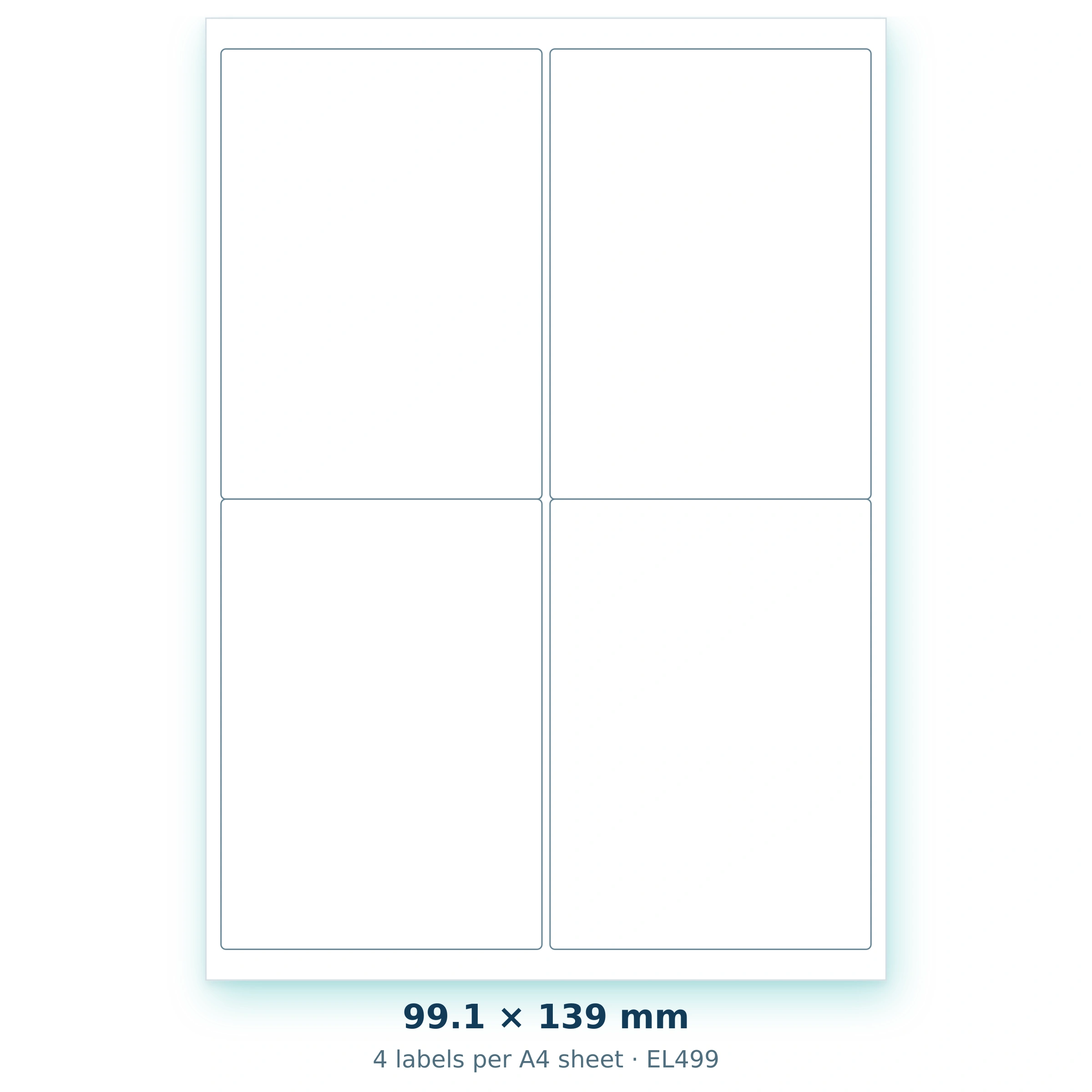 99.1 × 139 mm — 4 labels per A4 sheet