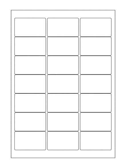Removable Labels - 21 Per A4 Sheet - 63.5 X 38.1mm - EL2163REM - Evo Labels