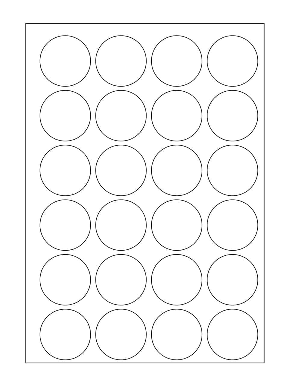Round Labels 24 Per Sheet 40mm Circles EL2440R