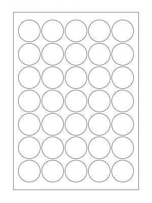 35 Labels Per Sheet 37mm Circles EL3537R