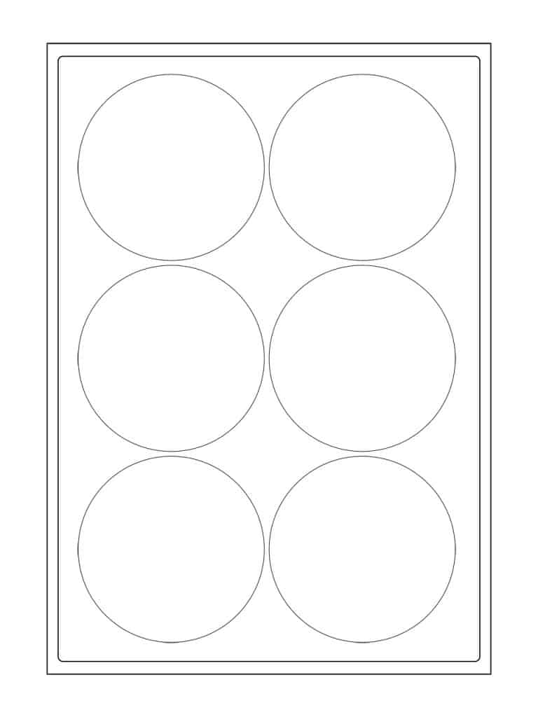Round Gloss White Inkjet Labels 6 Per A4 Sheet 88mm Circles