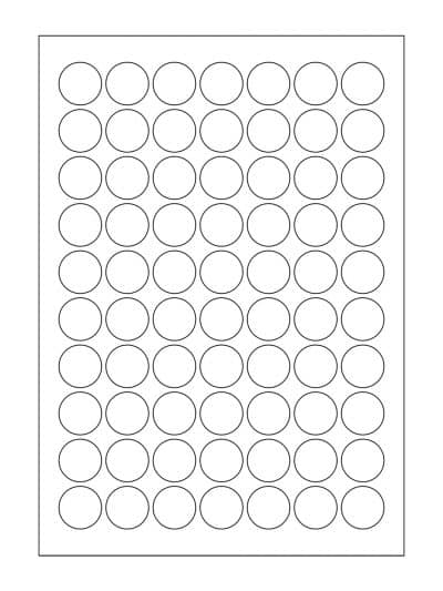 Round Labels 70 Per Sheet 25mm Circles EL7025R